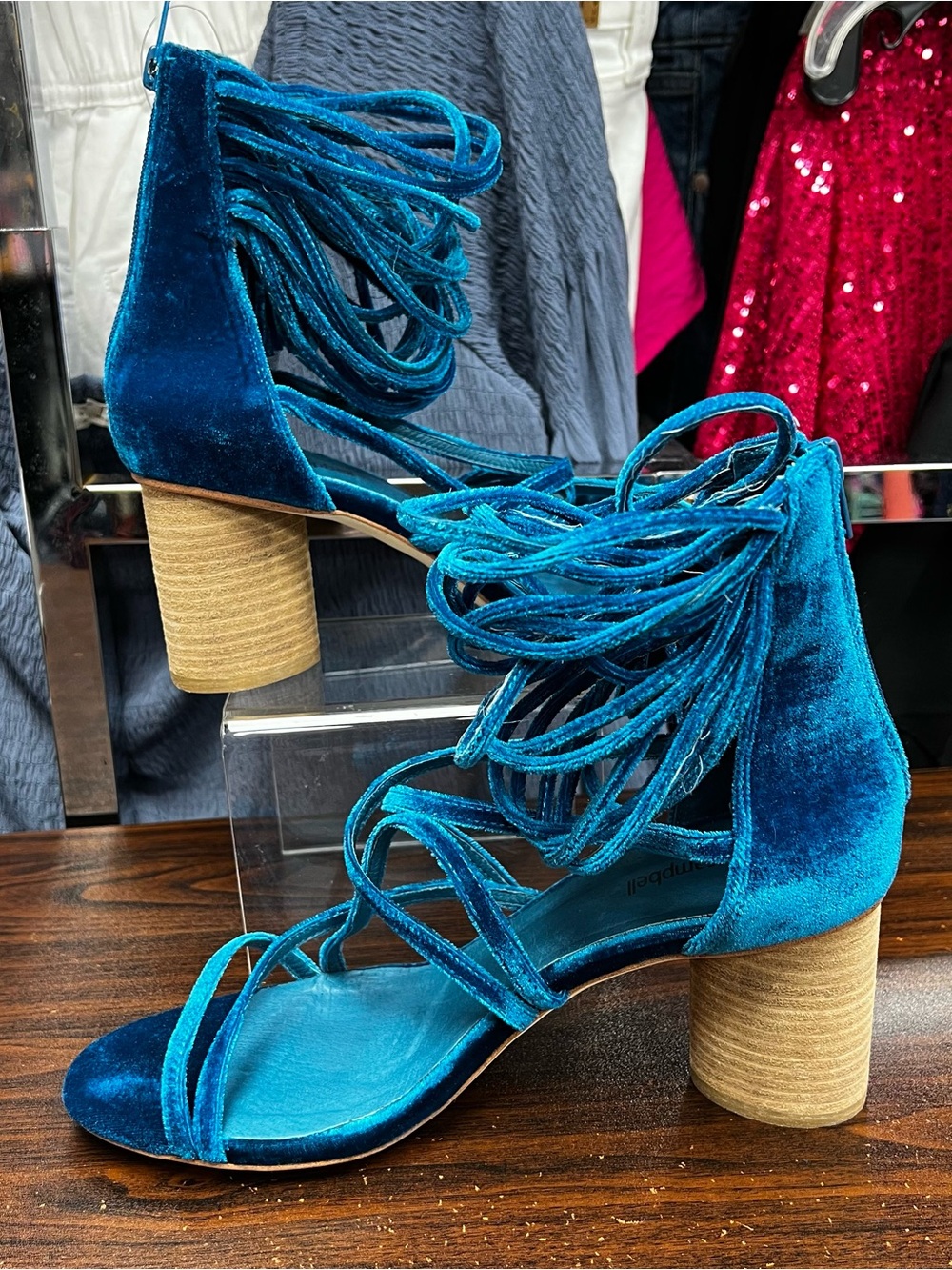 Jeffrey Campbell Despina Teal Strappy Sandals Size 10